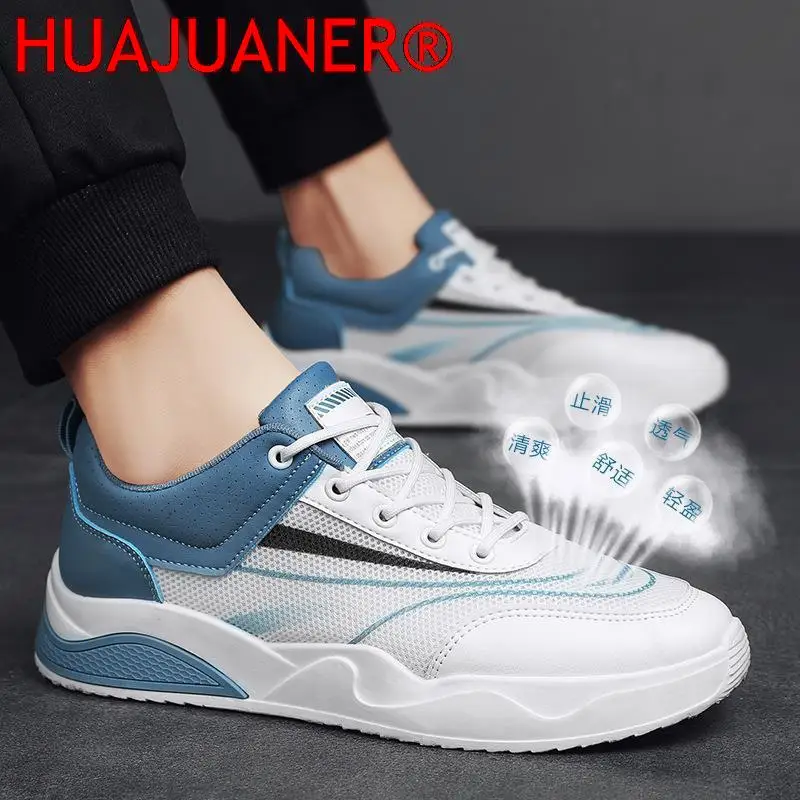 Zapatillas de deporte para hombre, Zapatillas transpirables de malla con cordones para correr, zapatos deportivos cómodos para hombre, zapatos para caminar para estudiantes al aire libre, Zapatillas