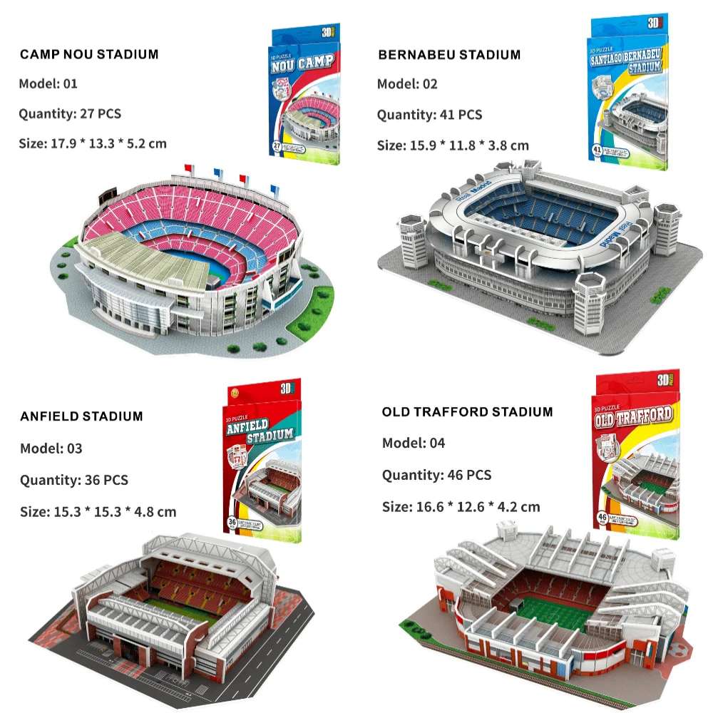 3D paper stadium puzzle model for passionate  football fans to fight with your home team