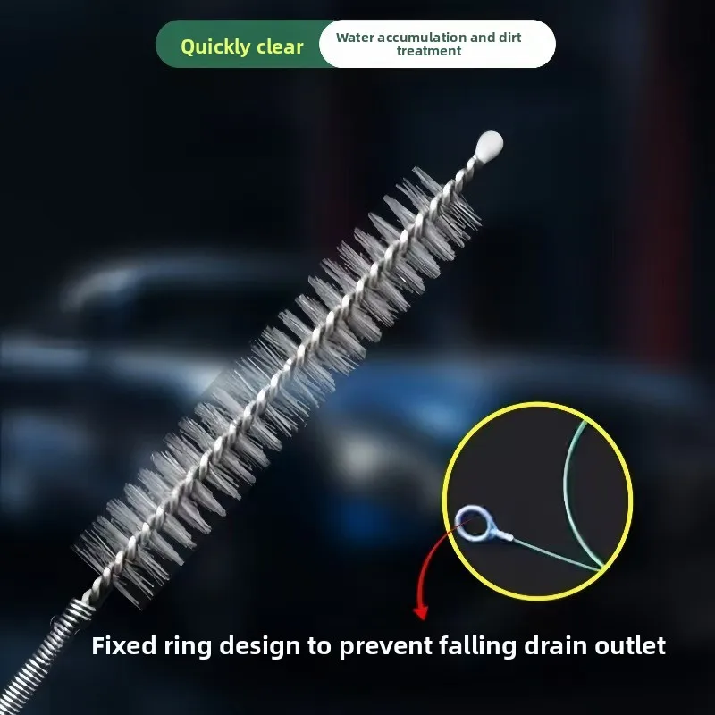 2m Car Sewer Unclogger Cleaning Brush Car Sunroof Long Hose Drain Hole Drain Unclogger Car Pipe Tool Cleaner Auto Accessories