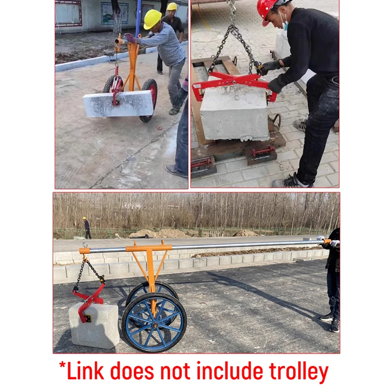 Heavy-Duty Adjustable Jaw Width Stone Lifting Clamp for Curb Stones with Rubber-Lined Jaws Marble Stone Lifter
