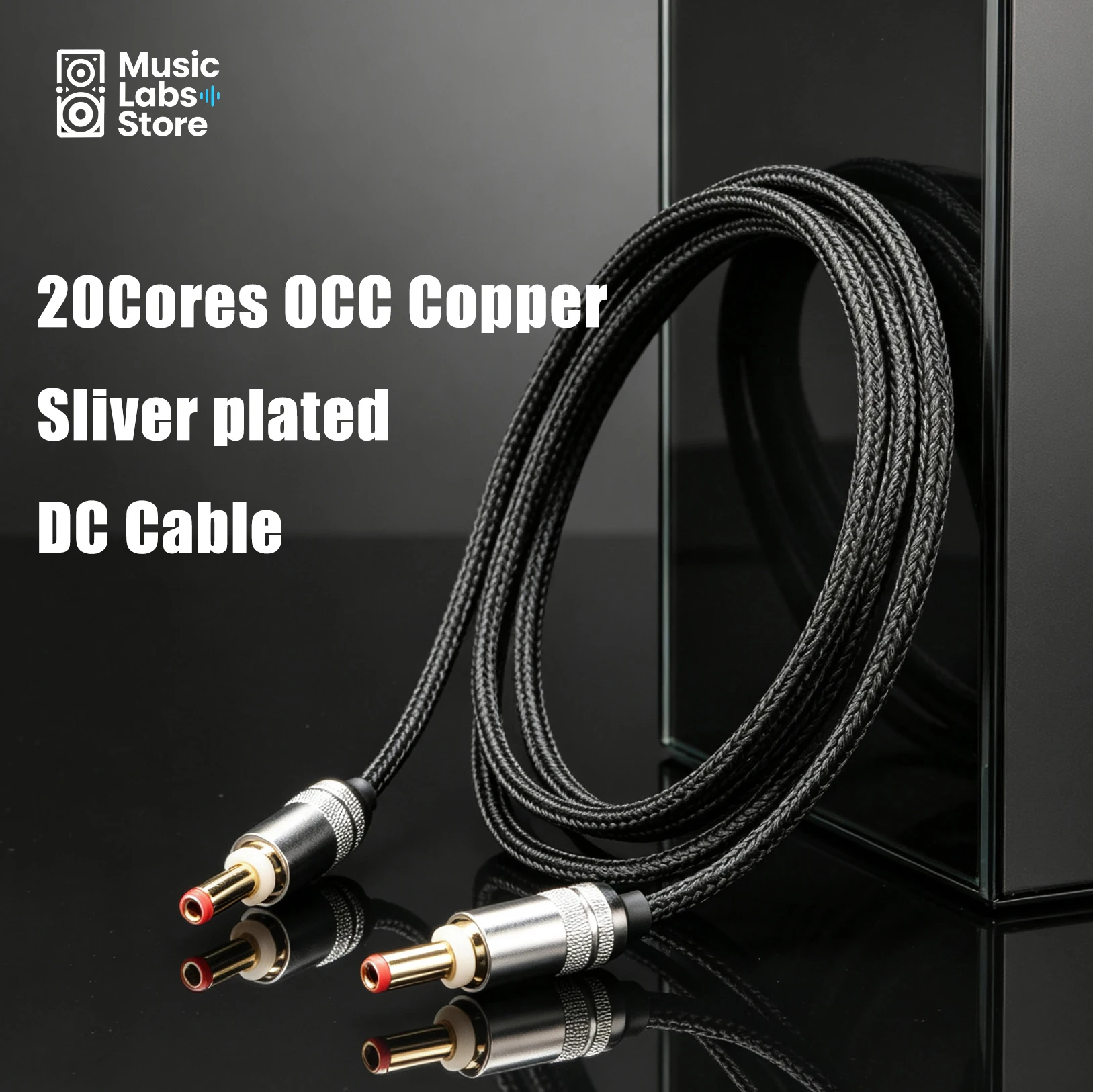 Hifi DC 12V DC 2.5-2.1 mm Cable OCC Silver Plated DC Audio Cable Adapter for Keces Linear Extension DC Wire