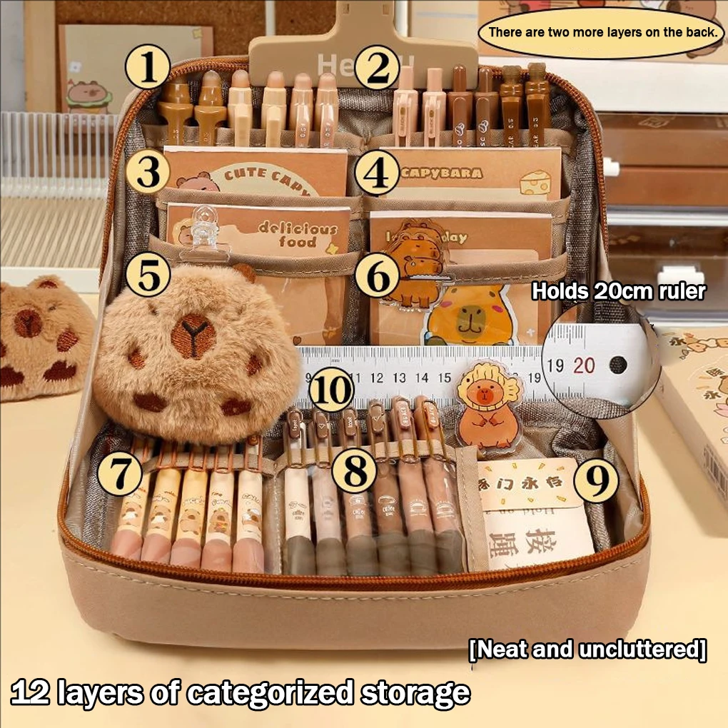 1pc carino astuccio di grande capacità bello classificazione multifunzionale custodia di cancelleria regalo