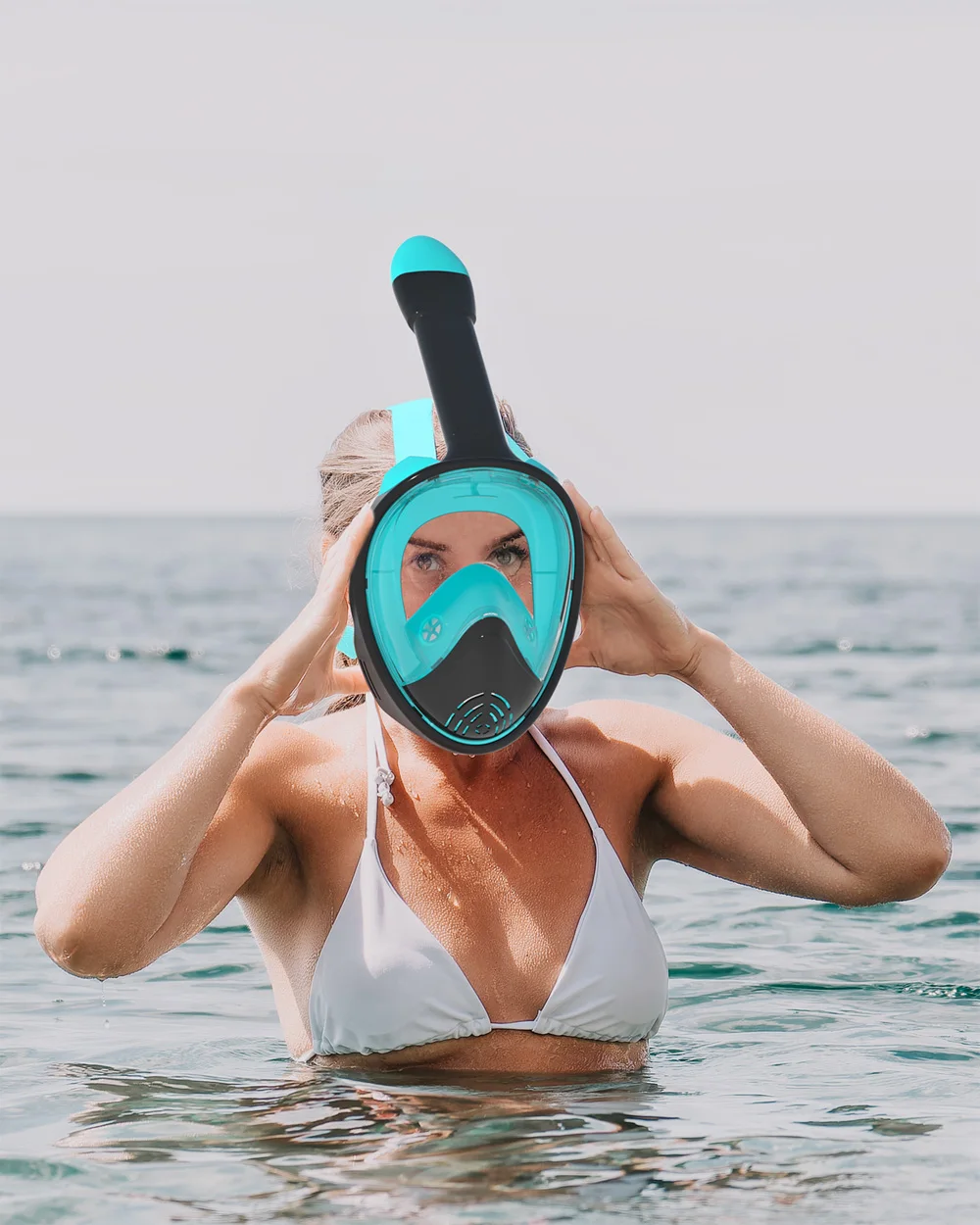 Professionelle Schnorchel-Tauchmaske, Unterwasser-Scuba-Vollgesichts-Schnorchelmaske, Anti-Beschlag-Brille für Kinder und Erwachsene, Schwimmausrüstung – Detail 1