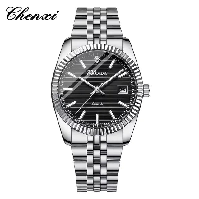 CHENXI 004D Men's Quartz Watches Luxury Stainless Steel Watch Waterproof Luminous Date Wristwatch Casual for Male Clock