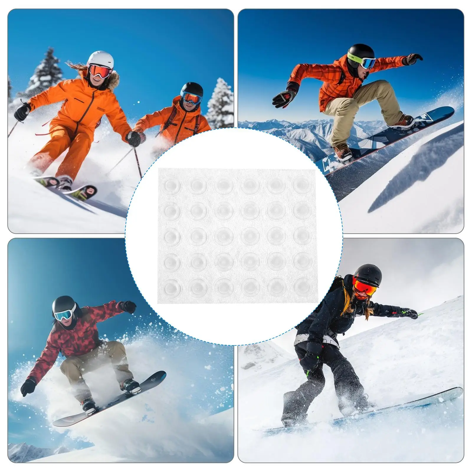 30pcs Snowboard Nonslip Cushion Outdoor Snowboard Step Pad Snowboard Anti- Adhesive Sticker Skating Board Anti- Pad