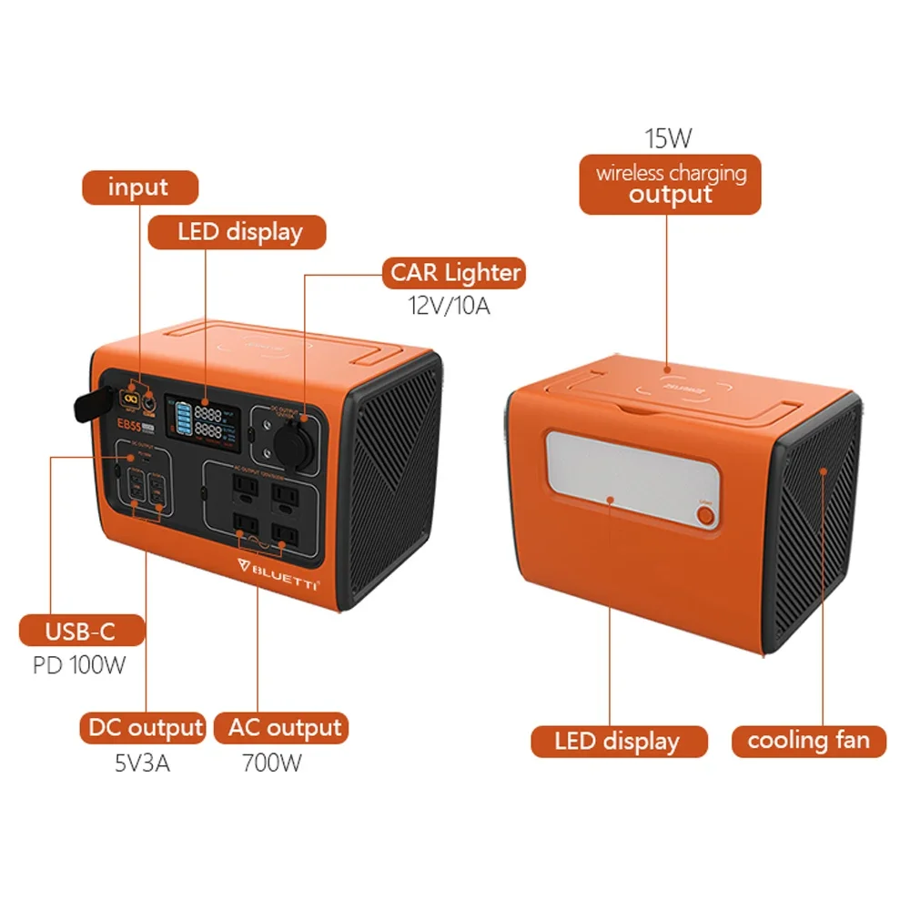 Backup Lithium Battery Pack 1000W 2000W 3000W Portable Solar charging Power Station Generator