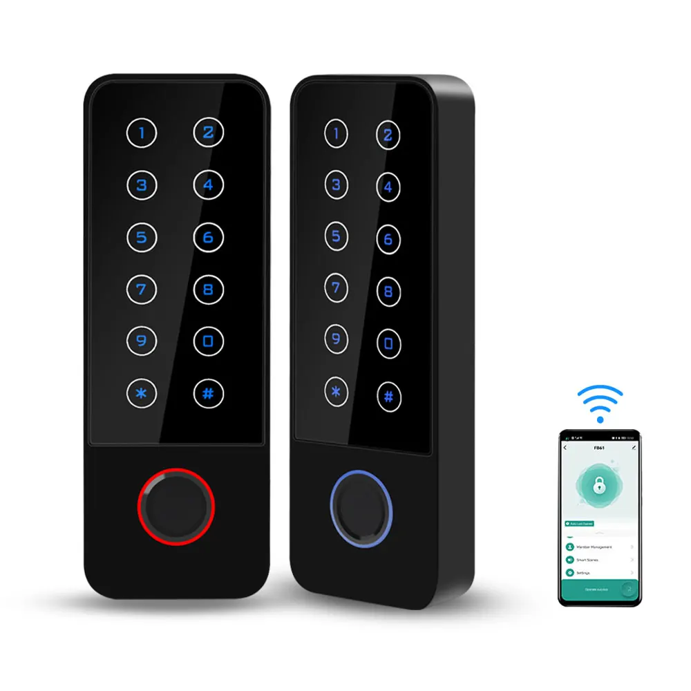 WIFI Tuya APP Metal Waterproof Biometric Fingerprint Access Controller RFID Card Keypad Standalone Door Access Control System