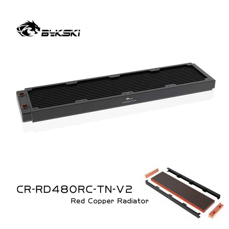 BYKSKI 480mm Copper Radiator for Water Cooling 30mm Thickness for 12cm Fan Water Cooler High Performance CR-RD480RC-TN-V2