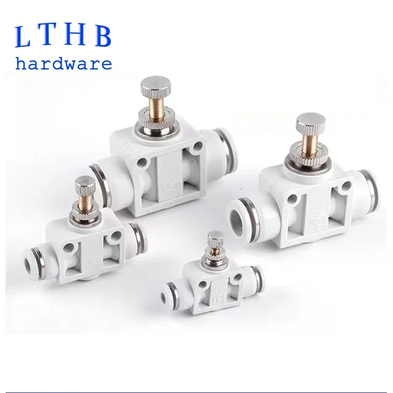 Pneumatic Throttle Valve Speed Regulation SA/PA White Premium Air Tube Connector 4mm 6mm 8mm 10mm 12mm Pressure Control Tools