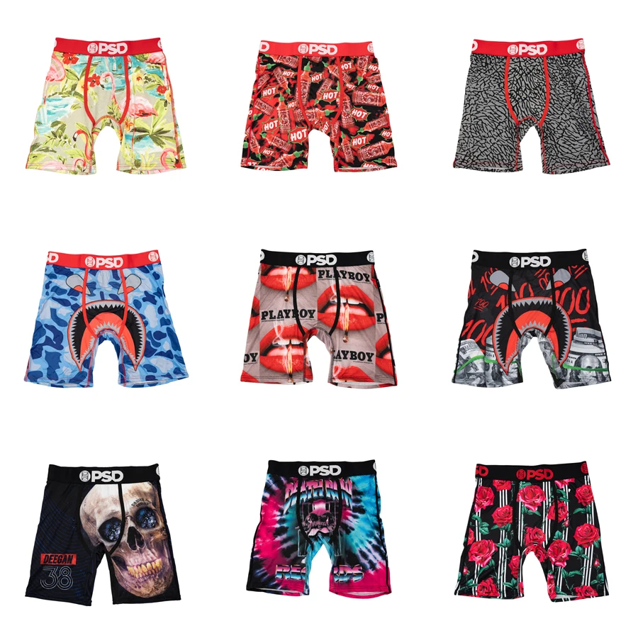 1Pcs Sexy Men Underwear Boxers Men\'s Panties Lingerie Breathable Printed Male Underpants Plus Size Man Boxer Briefs Mens Trunks