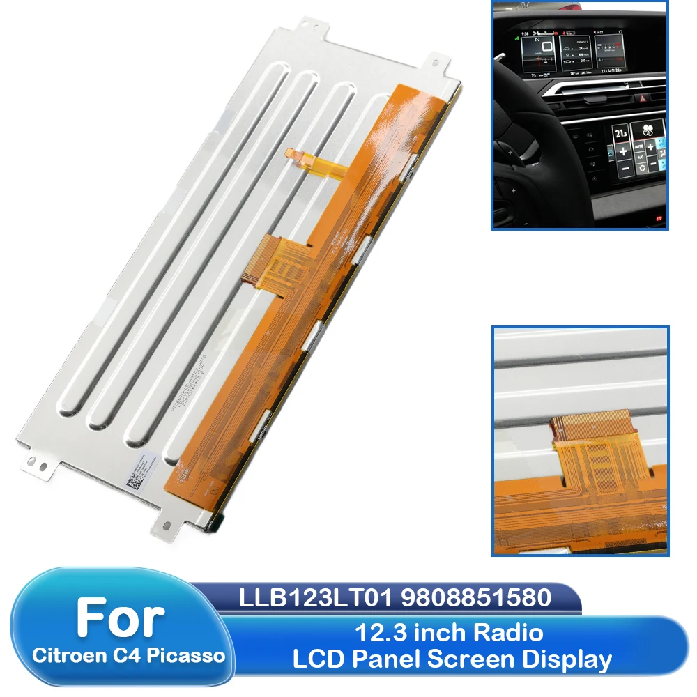 LLB123LT01 Nieuw LCD-scherm voor Citroen C4 Picasso 9808851580 9815286580 Spacetourer voor Peugeot 3008 Auto Navigatie
