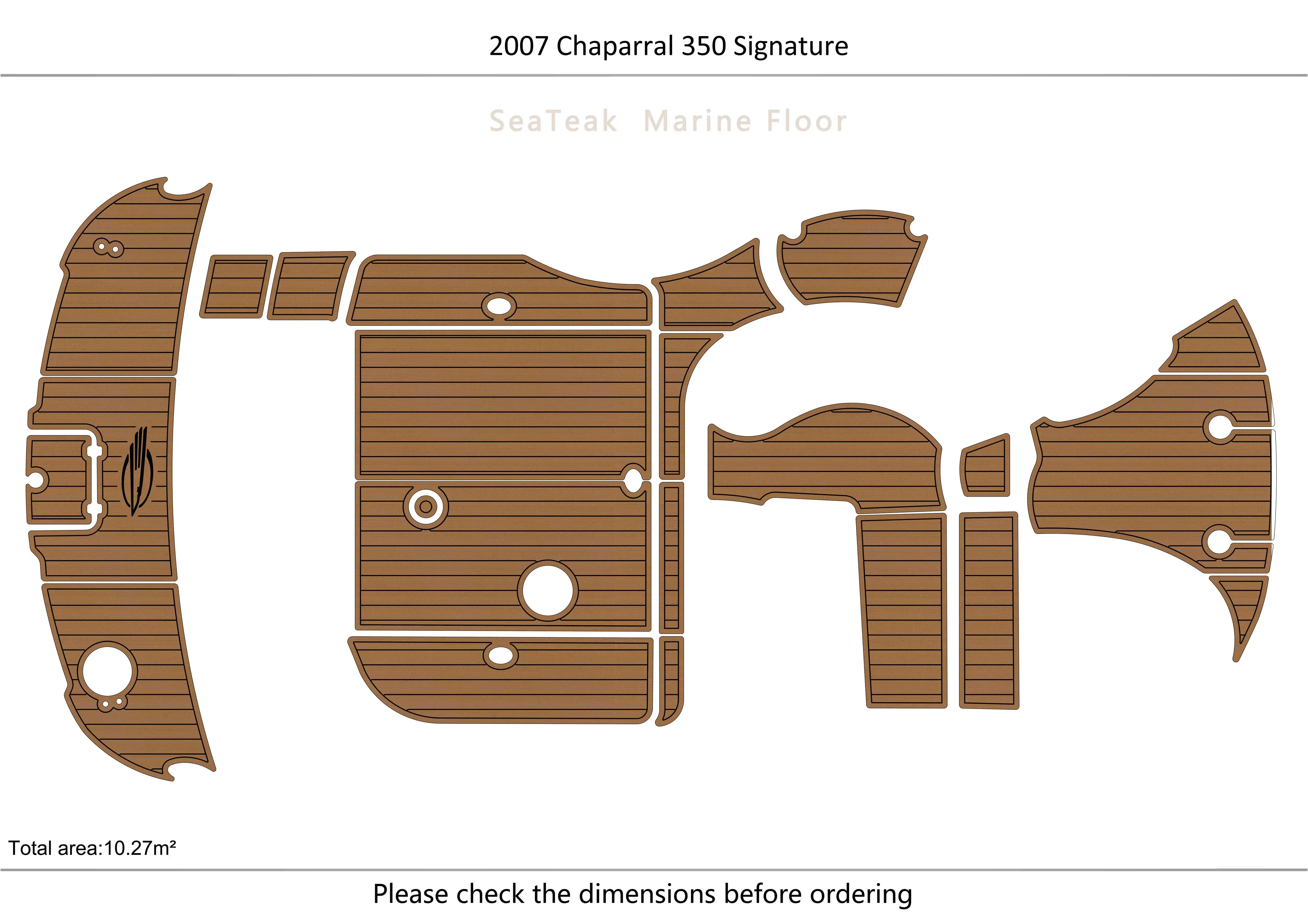 

2007 Chaparral 350 Signature Cockpit Swimming platform1/4" 6mm EVA FAUX Water Ski Yacht Fishing Boat Non-slip mat floor