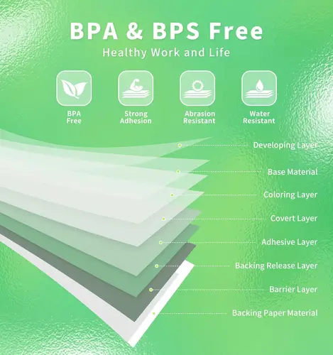 Imagen 2 del producto Etiquetas de papel para impresora Phomemo D30 Q30 Q30S Q31, autoadhesivas cuadradas, 3 rollos de pegatinas, adhesivo a prueba de agua y aceite a prueba de desgarros