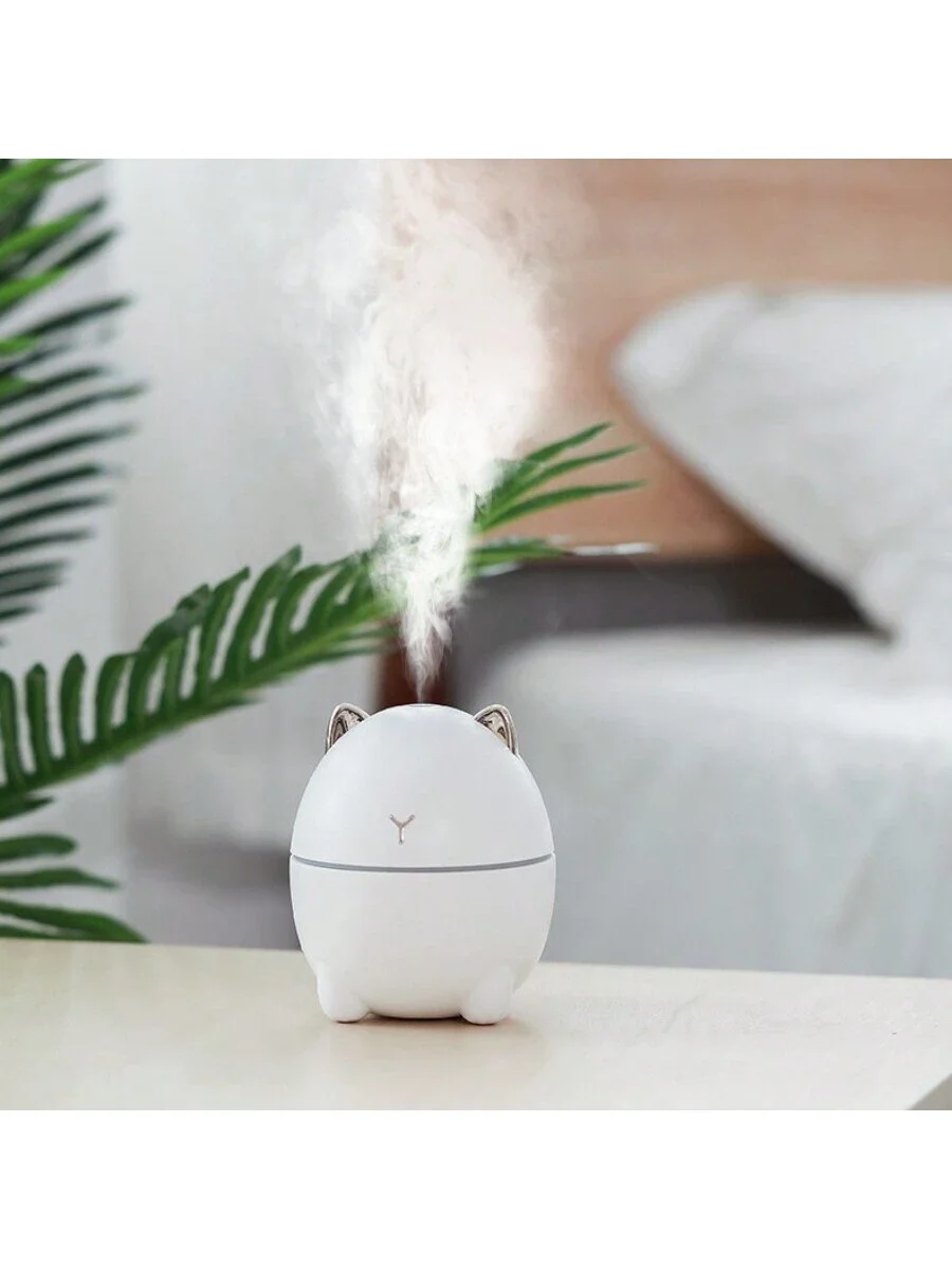 1pc novo umidificador de gato gordo, umidificador de aromaterapia portátil mini gato usb com suplemento de água