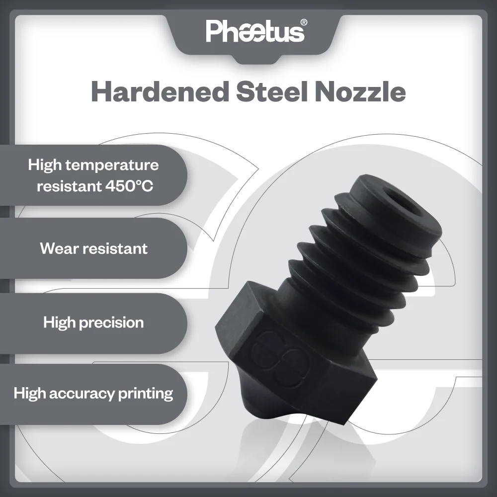 PHAETUS Wysokiej Jakości Hartowana Stal 450 ° Dysza C 1,75 mm do drukowania filamentem PEI, PEEK lub włókna węglowego dla Voron2.4 V6 HOTEND