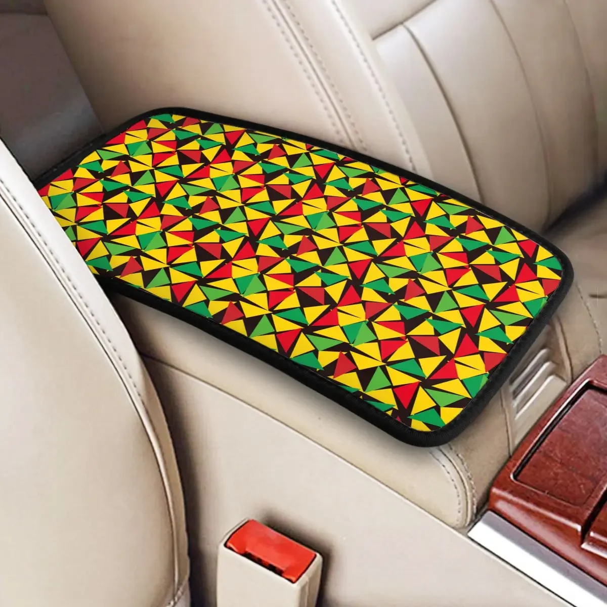 Center Console Cover Pad Maple Leaf Rasta Car Armrest Cover Mat Reggae Rastafarian Jamaica Auto Interior Automobiles Armrest Pad