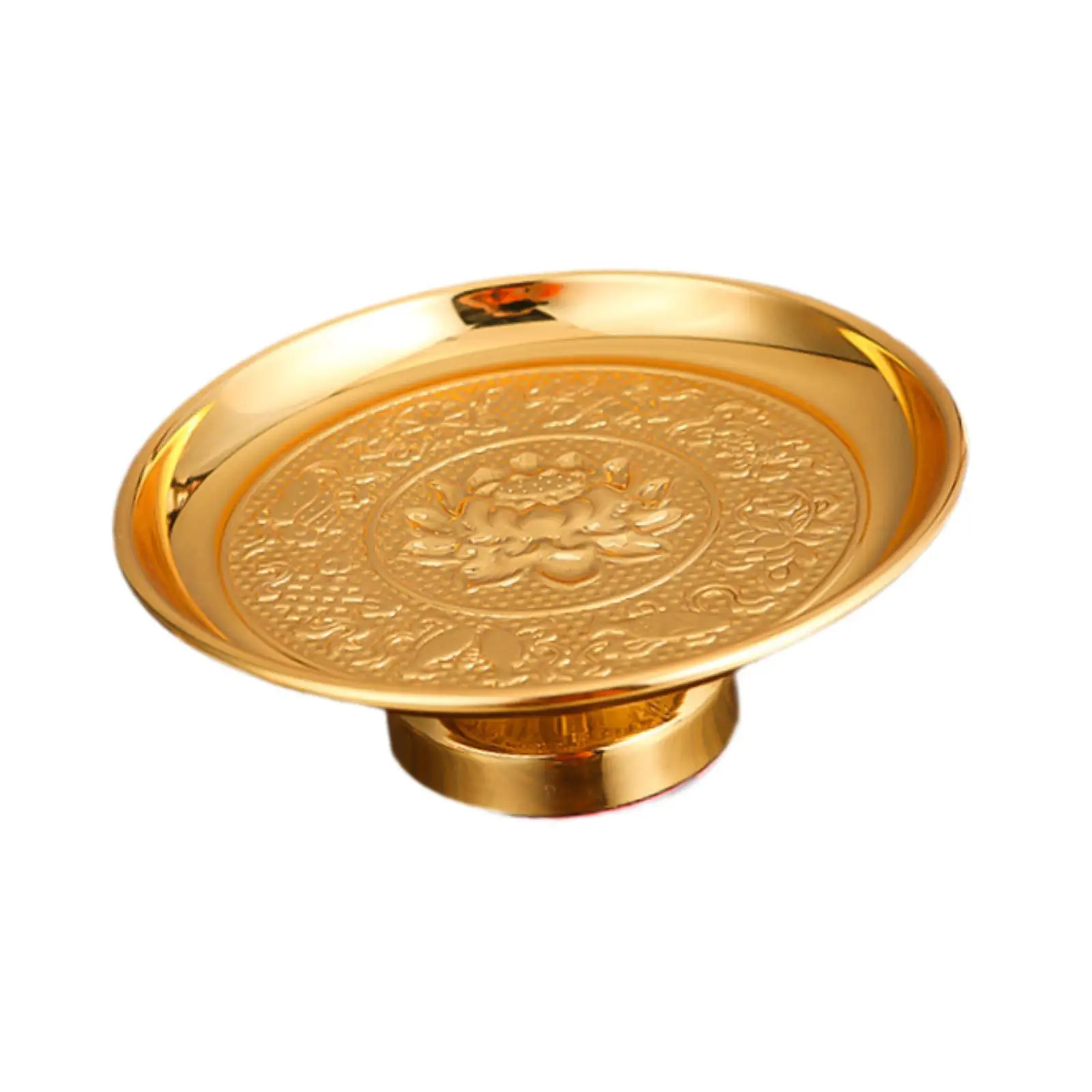Temple Tray Food Dessert Snack Display Stand Alloy Lotus Bowl for Home Decor and Ritual Use
