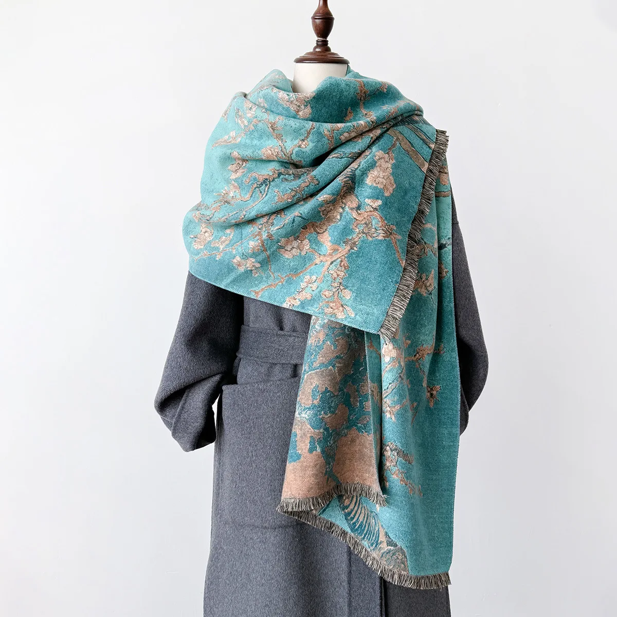 18 Printed All-match Thickened Cashmere Scarf Fashion Double-sided Dual-purpose Shawl Artistic Temperament Scarf Warm Scarves