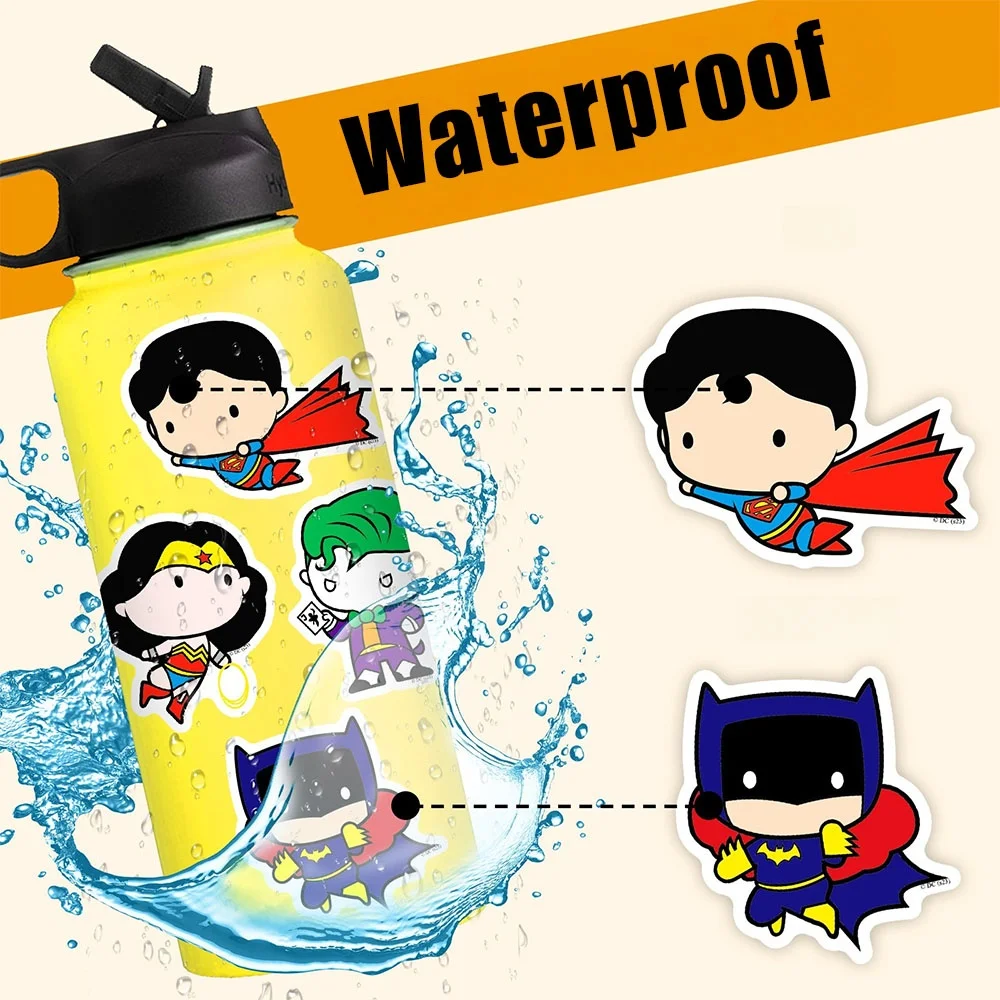 500 قطعة من ملصقات الرسوم المتحركة Justice League ملصقات أنيمي لوح التزلج والكمبيوتر المحمول والدراجات النارية والجيتار ملصق فيلم كرتوني لطيف هدايا للفتيات #6