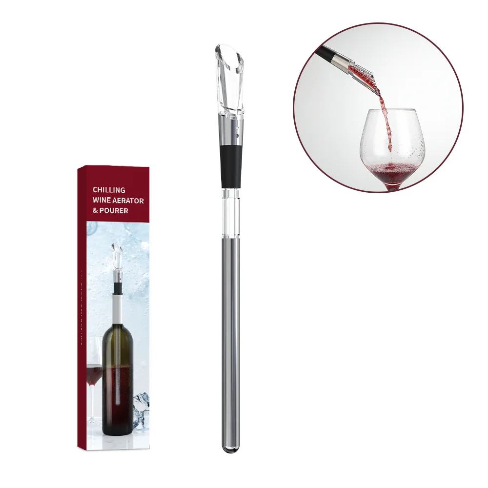 3 in 1 wine chiller & pourer & aerator set  quickly wine chilling & Aerating suitable for a variety of wine bottles/ recycling