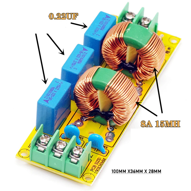 8A 20A AC EMI Filter Power 110V 220V alimentatore FCC filtro di interferenza elettromagnetica rumore EMC F/ audio decoder amplificatore