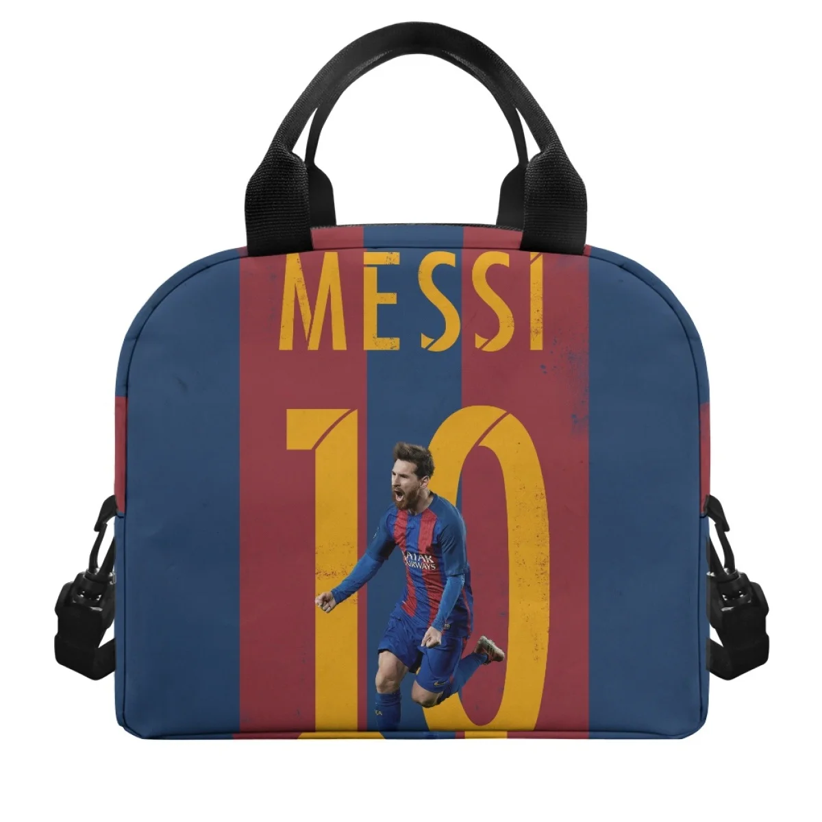 Football Star Messi Ladies Men Large Capacity Insulated Lunch Bag Travel Outdoor Student Bags Fabric is Delicate Won\'t Fade New