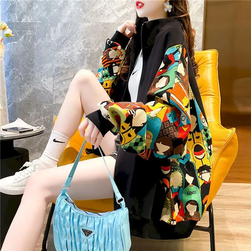 Fashion Jackets Women Autumn Trendy Coat 2024 New Korean Style Loose Thin Cardigan Jacket Mid-length Design Tops Womens Clothing