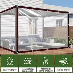 Heavy-Duty Clear Waterproof Canopy Tarp with Grommets  for Garden, Patio, Plant Greenhouse, Camping, Chicken Coop