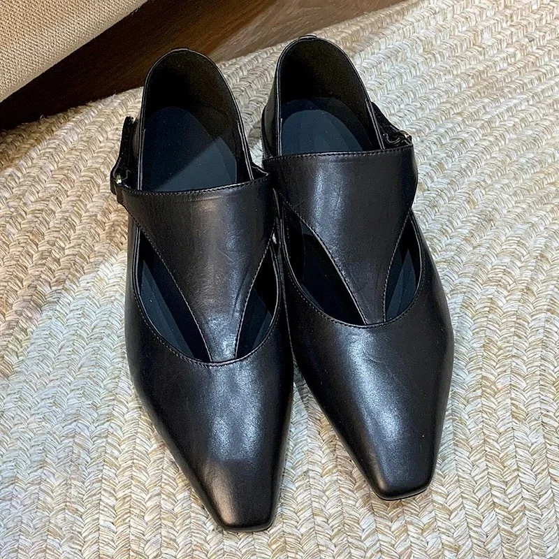 

Модные кожаные женские балетки Мэри Джейн с пряжкой на ремне, удобные прогулочные лоферы на мягкой подошве, повседневная весенняя обувь