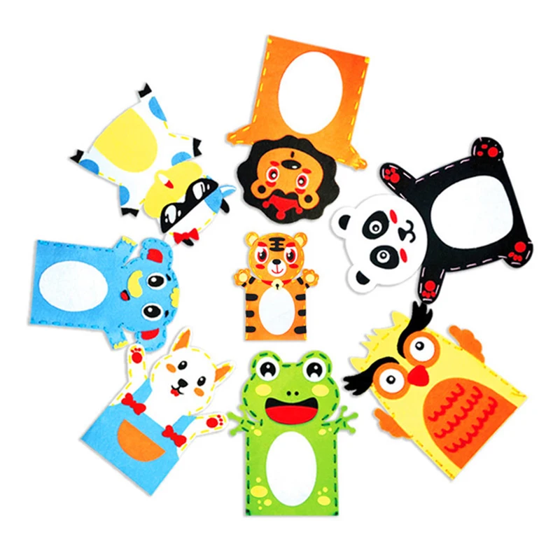 New kindergarten arts crafts diy toys Creative Cartoon Nonwoven Fabric Glove crafts kids Finger educational for children's toys