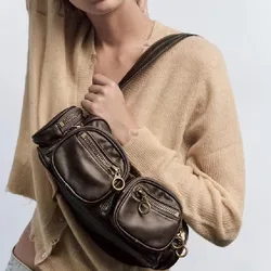 Bolso de mano con estilo Punk para mujer, bolsa de hombro de PU para axila, ocio, compras, moda femenina