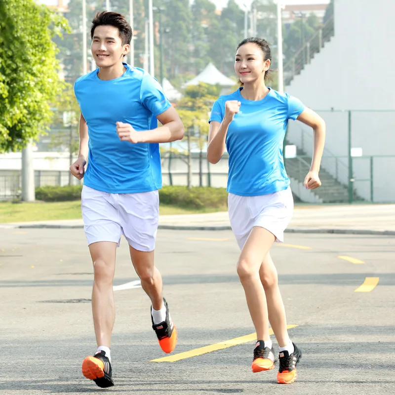 

Изготовленная на заказ рубашка для группового марафона на открытом воздухе, рекламная рубашка, спортивная быстросохнущая рабочая одежда с круглым вырезом, с принтом на заказ