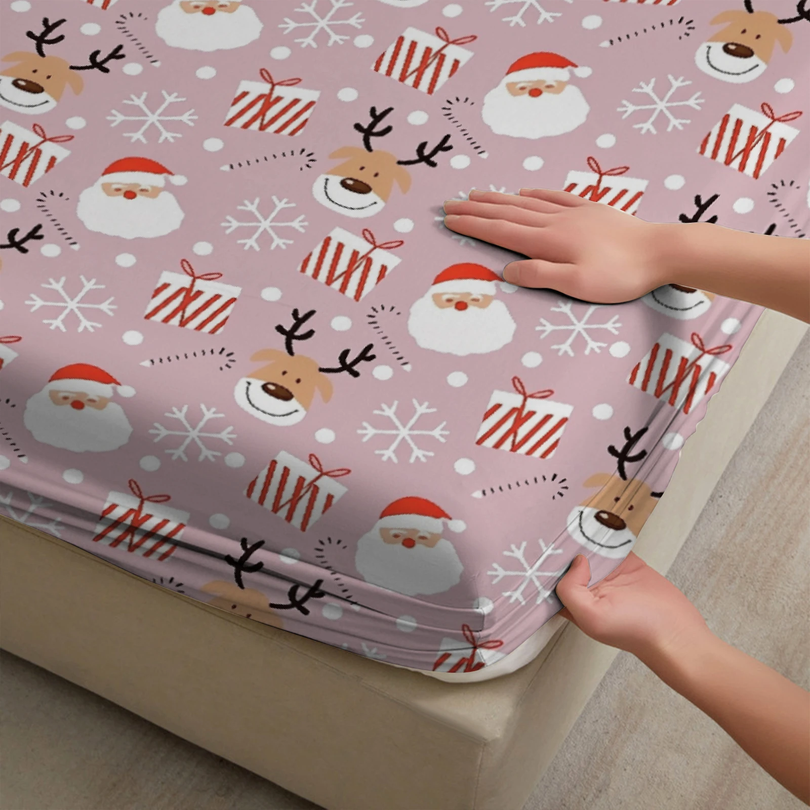 1 buah penutup kasur Natal, pe - Fitted Bed Sheets Deep Pocket ulasan dan harga