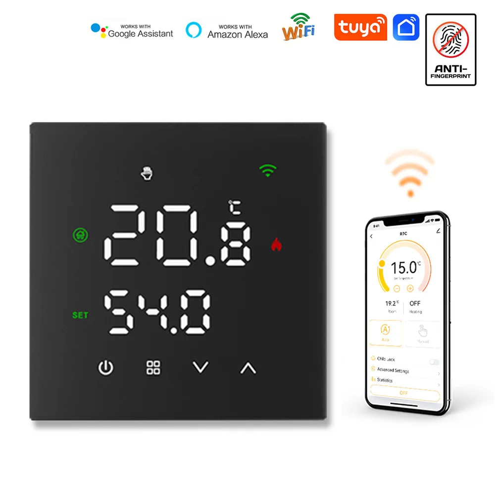 Russian specific matte WIFI intelligent underfloor heating thermostatwater and electricity heating wall mounted boilerRussianAPP