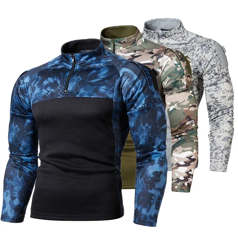 Uniforme táctico para hombre, camisa de verano de manga larga, ropa interior de policía, Multicam