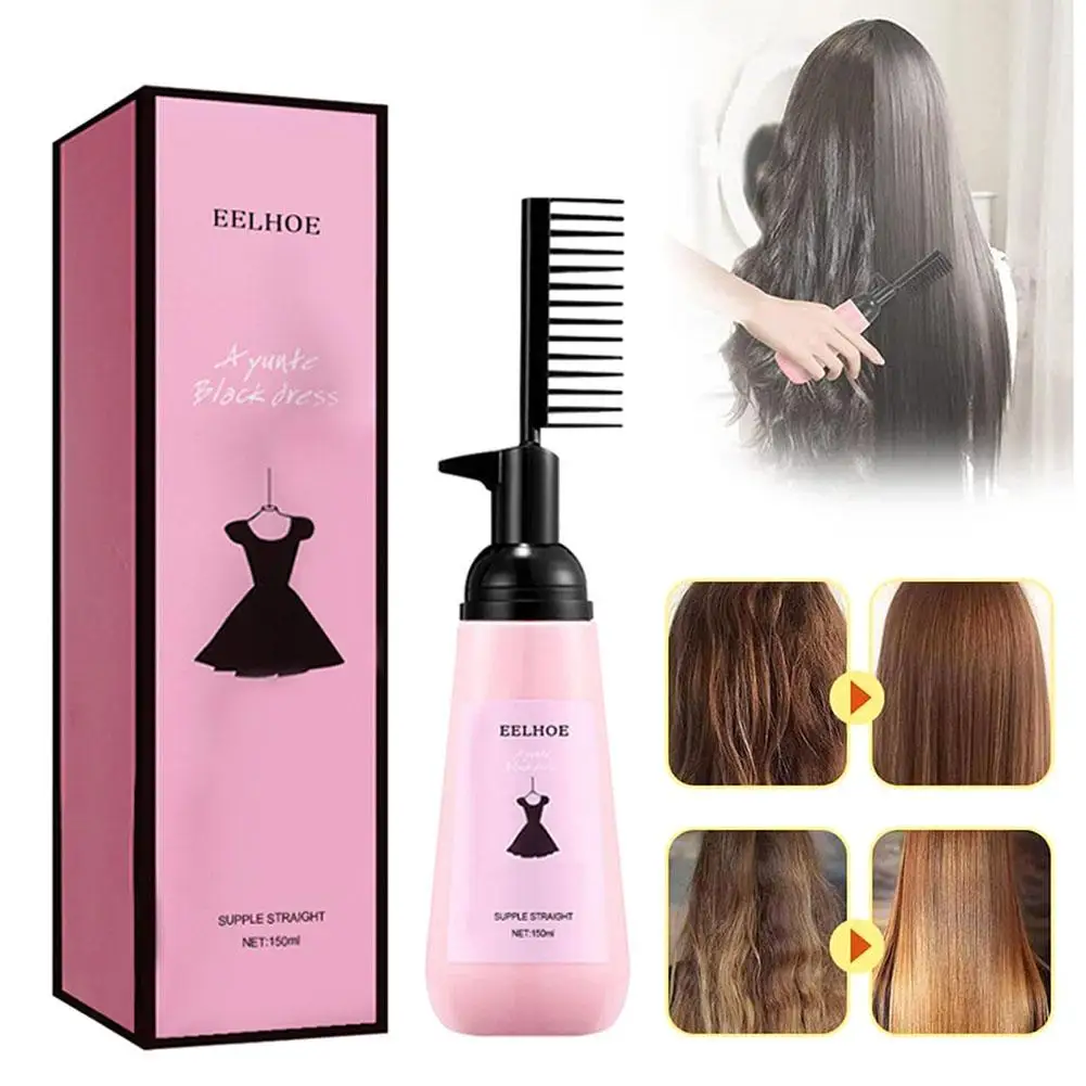 Portable Hair Treatment Cream Straightening Smoothing Scalp Treatment Purifying Shampoo Hair Care Prevent Dry Frizzy With comb