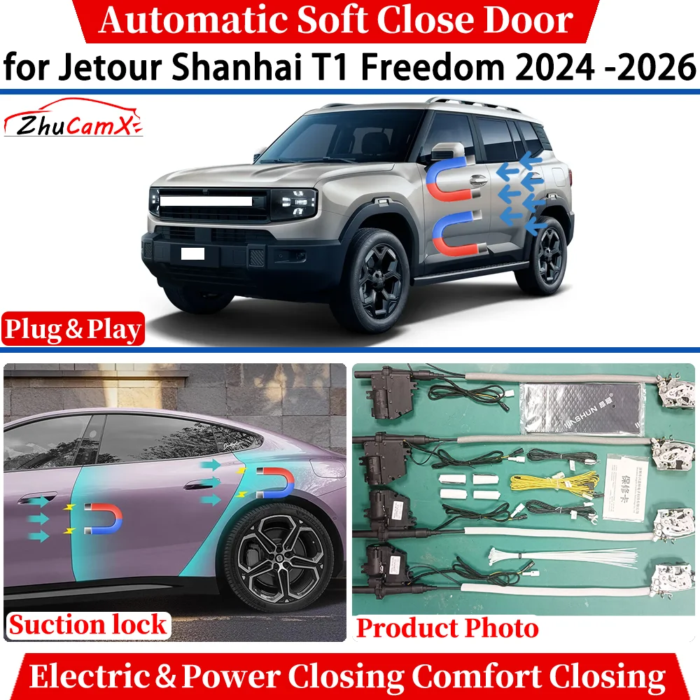 

for Jetour Shanhai T1 Freedom 2024 2025 2026 Car Automatic Soft Close Door Electric Power Comfort Closing Suction lock System