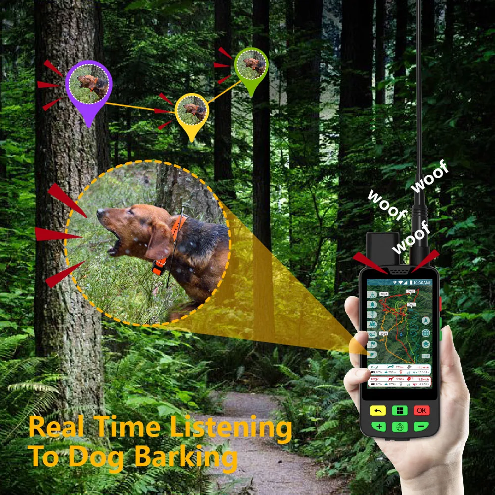 ESEEK Waterproof Pet Dog Gps Collar Tracker Smart One Drive Two VHF / 4G Transceiver Gps Tracker Pet Collars