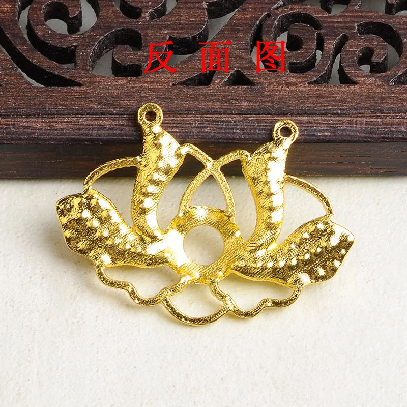 100 pieces set material, hollow lotus flower pieces DIY handmade bridal headgear hair accessories hairpin spot wholesale