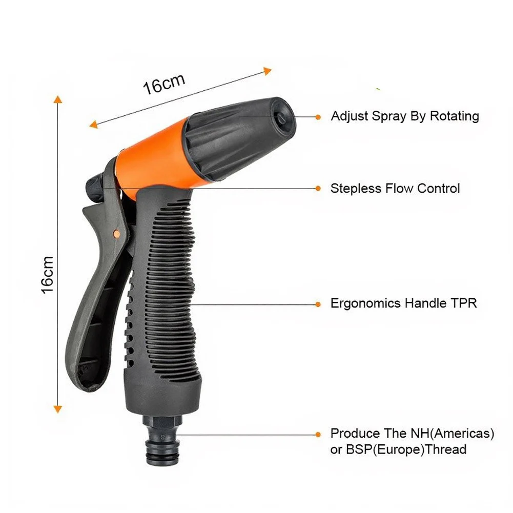 Adjustable Garden Water Spray Nozzle Handheld Trigger Watering Sprayer Quick Connect Design For Lawn Plant Irrigation Car Washin