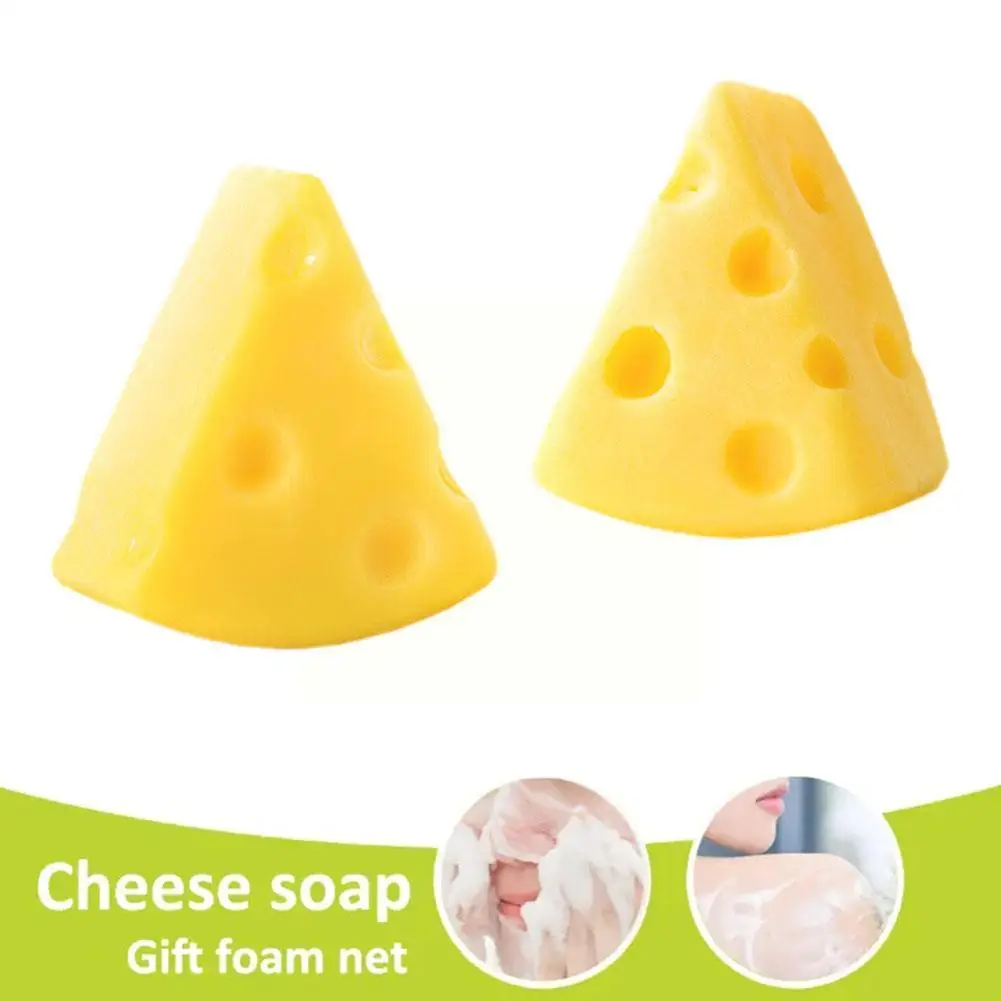 Jabón antiácaros de queso para mujer, jabón de limpieza cepillado, jabón abrillantador de diseño especial, I0q2