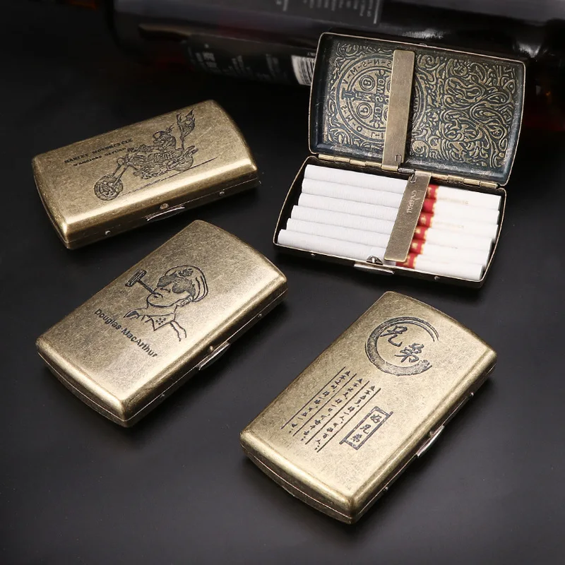 New Metal Cigarete Box with A Capacity of 12 Regular Cigarettes, Designed for Outdoor Use As A Tobacco Holder and Pocket Storage