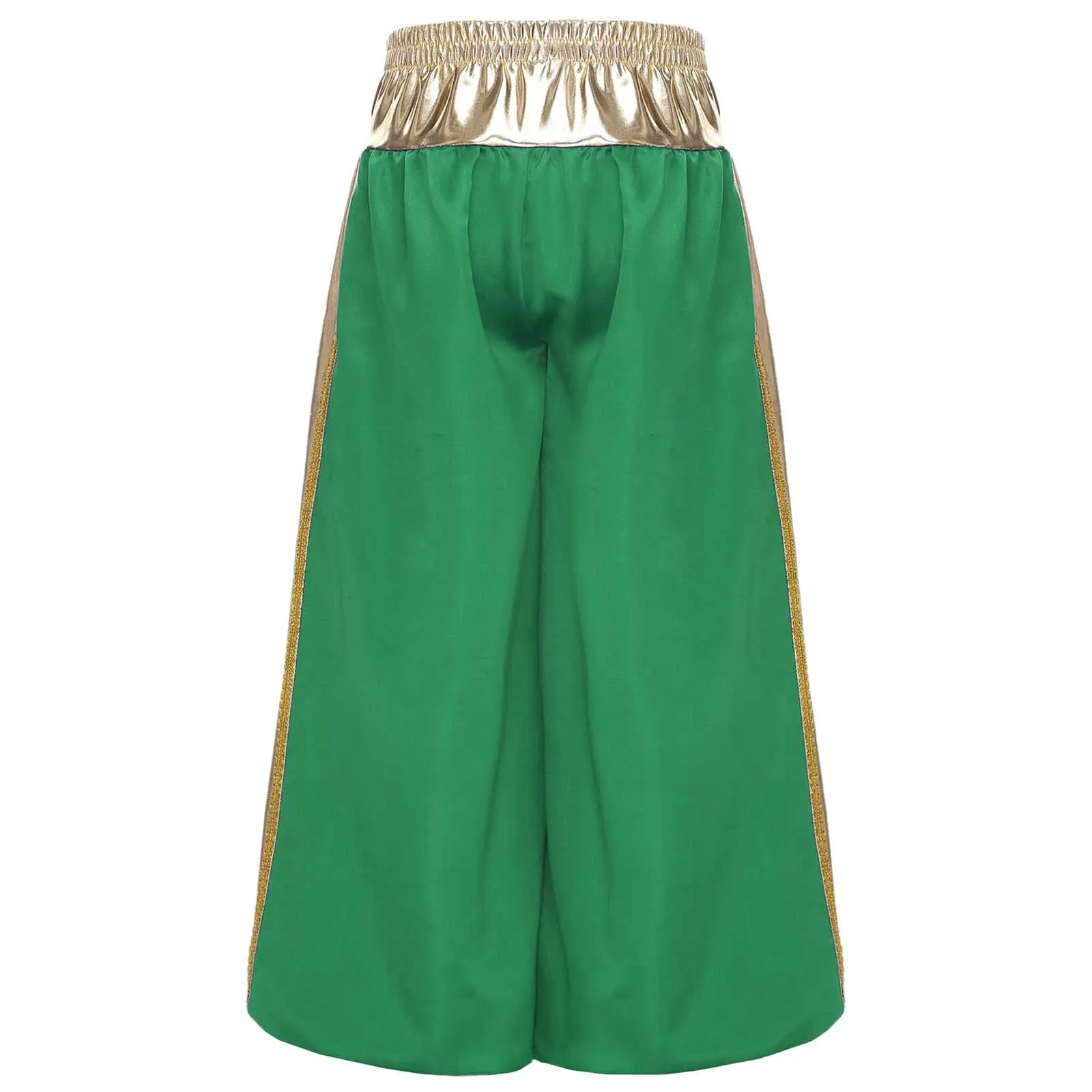 Meninos príncipe árabe aladin halloween cosplay traje calças compridas metálico brilhante abóbora calças bloomers harem lanterna calças