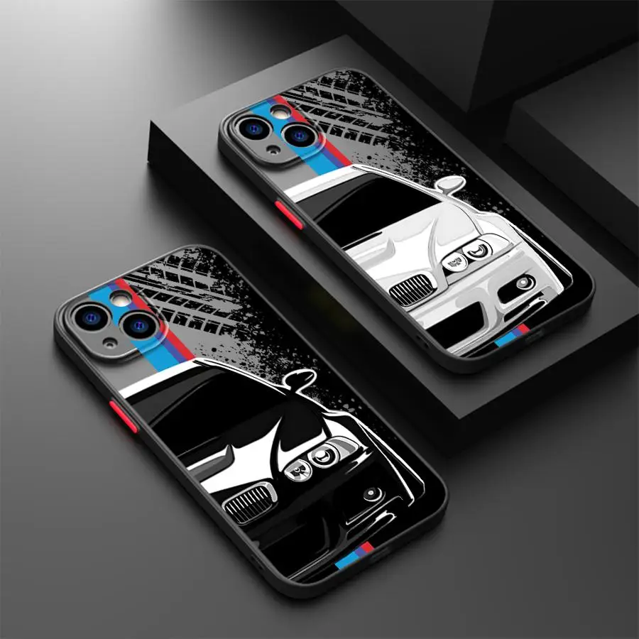 Sports B Power Car M Logo Phone Case for iPhone 16 Pro 11 12 Mini 13 14 Pro 15 Pro Max 7 8 Plus XR