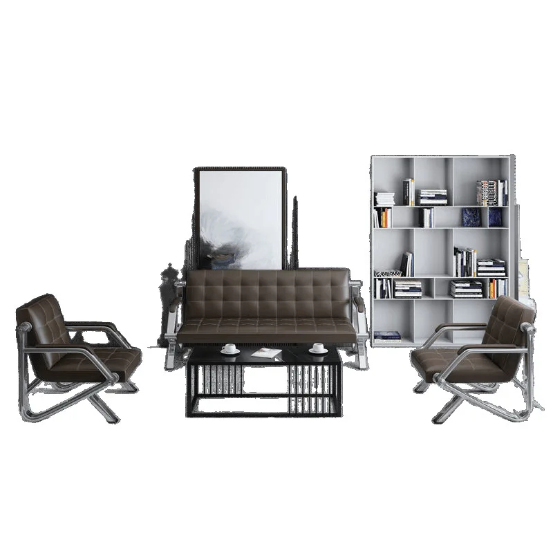 

Office sofa, coffee table, a set of office simplicity, modern reception room, business