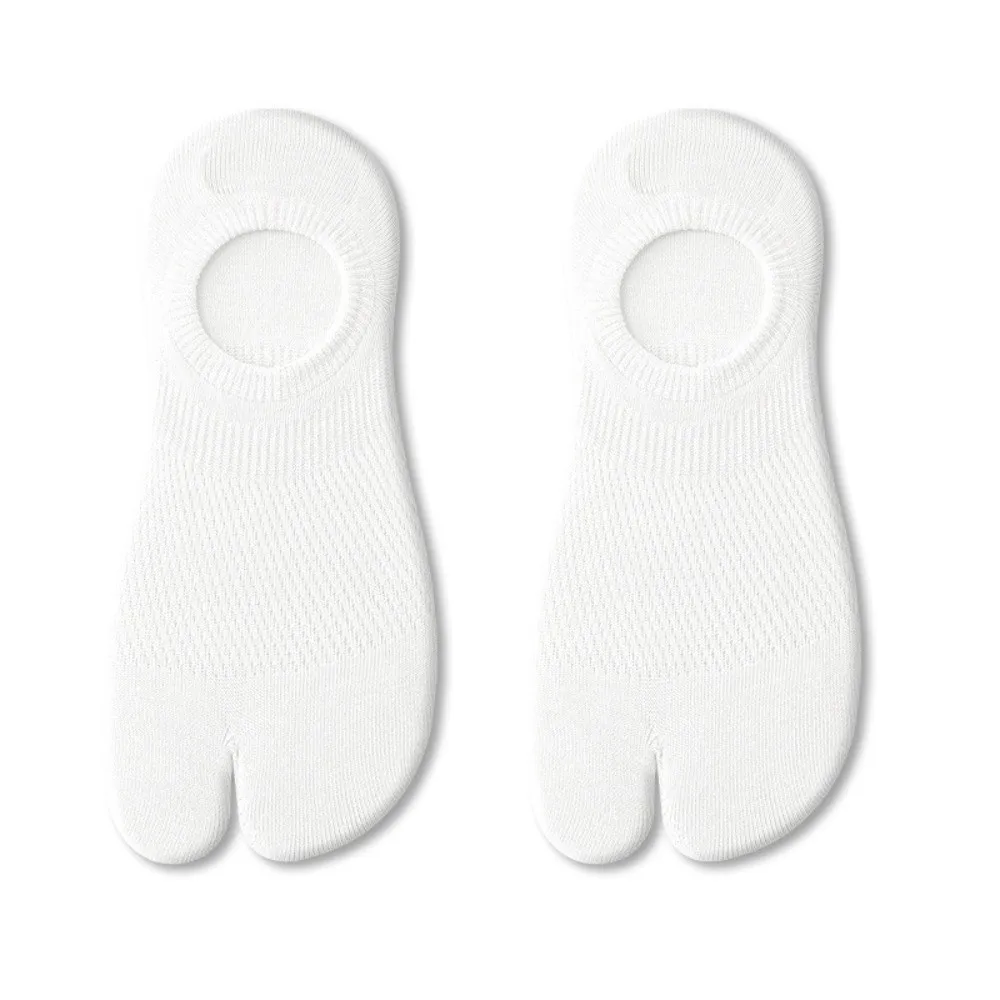 Comfortable Cotton Invisible Tabi Socks Solid Color Breathable Split Toe Boat Socks Sweat-Absorbing Ankle Two Toe Socks Summer