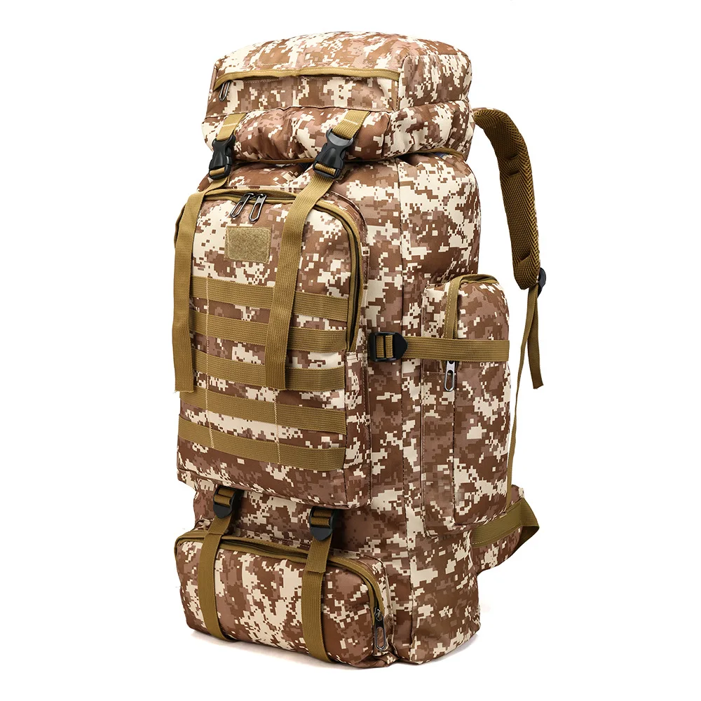 YUNFAN 80L Wasserdicht Molle Camo Taktische Rucksack Militär Armee Wandern Camping Rucksack Reise Rucksack Outdoor Sport Klettern Tasche 7