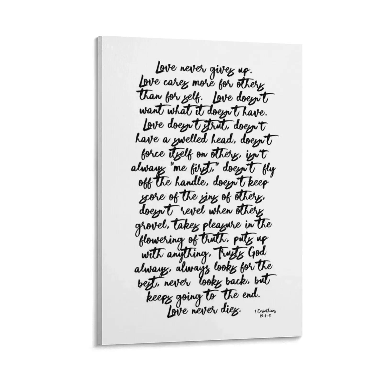 

1 Corinthians 13 The Message Translation Canvas Painting Decorative paintings cute room decor Decoration pictures room wall