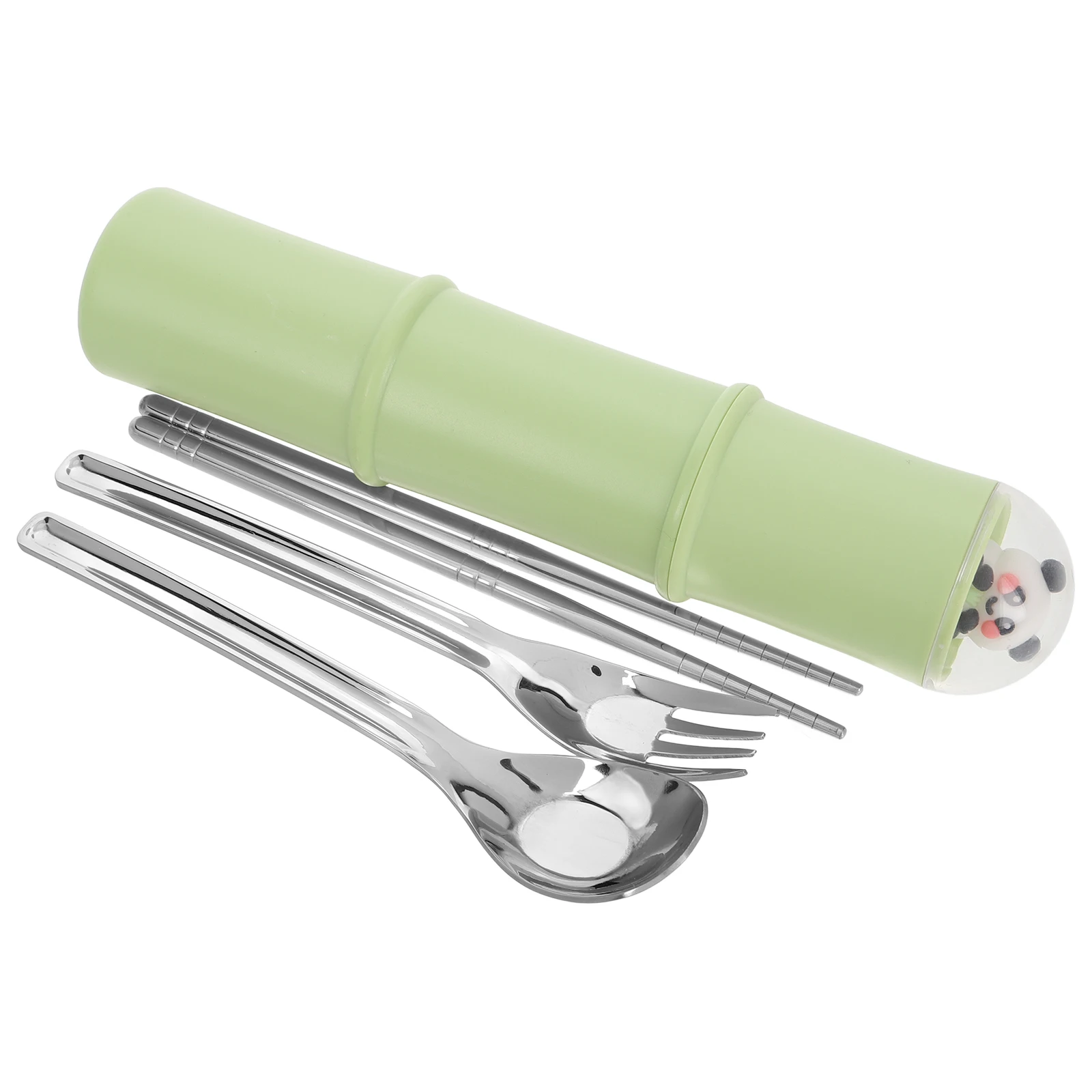 

1Set Portable Cutlery Set Reusable Spoon Fork Chopsticks Stainless Steel Utensils Case Outdoor Travel Camping Utensils with Case