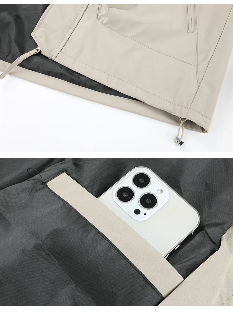 Herbst Outdoor Windbreaker Unisex Wanderjacken mit Kapuze Wasserdichte Trekkingjacke Frühling Camping Dünne Trekkingjacke für Männer und Frauen – Detail 19